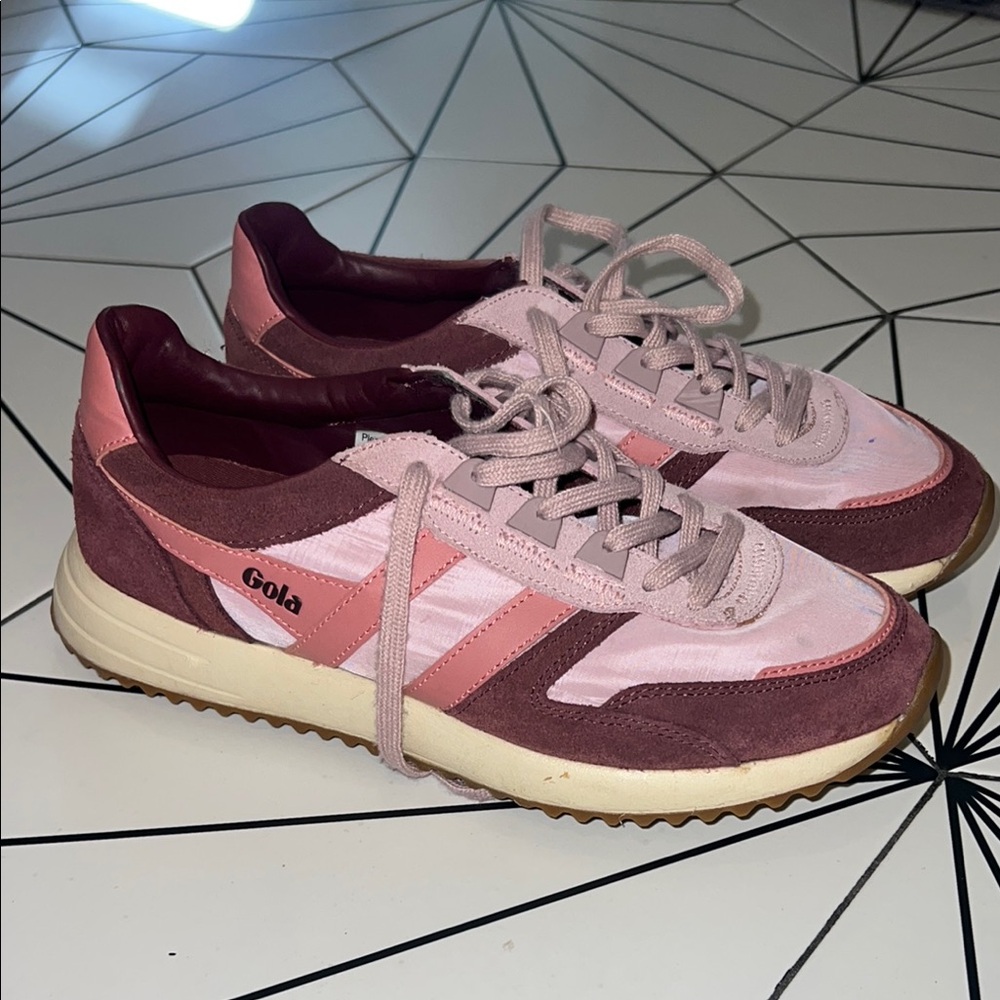 Gola Women's Pink and Brown Sneakers